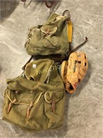 Canvas Backpacks, Left Handed Ball Glove