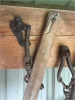 Lot of 3 wooden handled fencing tools