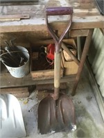Large steel shovel