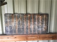 "Please use other gate" antique metal sign