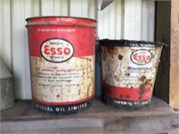 Pair of Esso cans