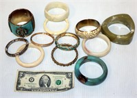 12 Vintage Costume Bangle Bracelets Jewelry