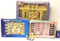 3 Larger Porcelain Child's Tea Sets in Boxes