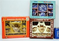 3 Vintage Stoneware & Tea Set in Boxes