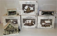 6 Currier & Ives Museum Christmas Village Boxed