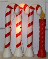 40" Tall Christmas Blow Mold Candy Canes & Light