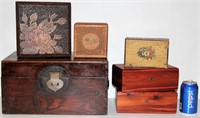Vintage Wood Boxes - Lane, Hand-Carved,