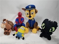 Lot of 5 Plush Toys - w/ Horse, Paw Patrol, Dragon