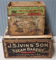 (3) Antique Paper Label Crates