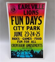 Earlville, IL Lions Club Fun Days Poster