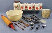 Canister Set, Custard Bowls and Utensils