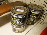 4 Vintage coffee cans