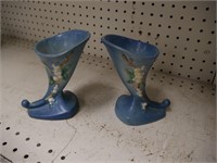 2  6" Roseville vases