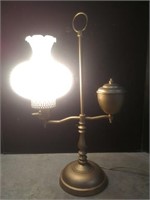 Milk Glass Student Lamp
