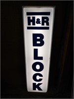 Large Double Sided Light-Up Sign; H&R Block