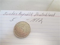 1972 1972-G German Germany 5 Deutsch Mark