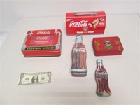 Lot of Coca-Cola Tins & Sports Bottle Caps - One
