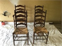 SET OF 4 MATCHING LADDER BACK CHAIRS