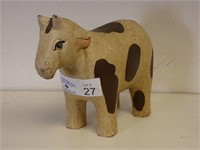 Reproduction Wooden Carved Cow