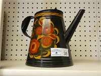 Toleware Coffee Pot Signed C.Ruth 1949
