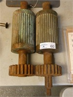 Pair of Brass & Cast Iron Rollers