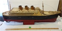 Tole/Trench Art/ Hand Made Metal Steam Cruise Ship