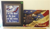 US Freedom Painted Print Lot of 2