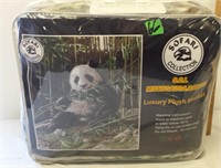 Panda Bear Luxury Plush Blanket Queen sz
