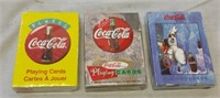 Coca Cola Playing Cards Lot of 3
