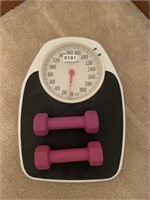 Bathroom Scale & Exercise Weights