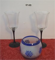 2pc. Stemware, & Decorative Bowl