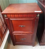 Cherry finished 2 drawer file cabinet