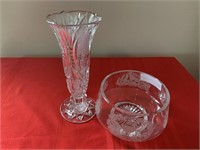 2 unmatched crystal pieces center bowl four