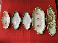 5 unmatched porcelain celery dish, 1 RS Germany,