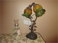 Tulip Lamp, Rose Candle Holder, Pair of Night
