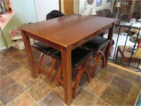 Counter Top Table w/ 2 Drawers & 4 Stools
