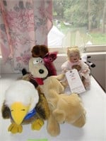 Ashton Drake Doll & 5 Stuffed Animals