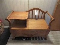 Oak Hall Seat w/ Desk Storage