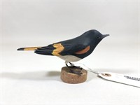 Hazel Tyrrell Male American Redstart Bird Carving