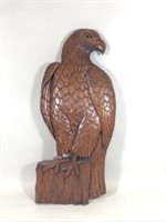 Avis Brown Bald Eagle Wood Sculpture