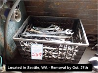 LOT, ASSORTED WRENCHES IN THIS BIN (LOCATED IN