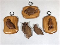 5 Miniature Avis Brown Carvings