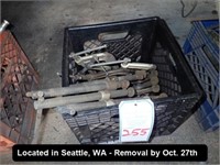 LOT, ASSORTED C-CLAMPS IN THIS CRATE (LOCATED IN