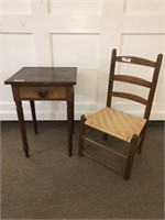 Cherry Sheraton One Drawer Stand & Side Chair