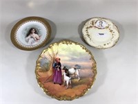 3 Hand Painted Porcelain Plates