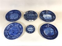 6 Flo Blue Historical Plates