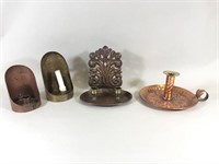 4 Copper Candle Holders