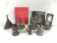 7 Early Handmade Lighting  Devices & 2 Books