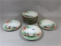 Set of 12 Hand Painted Seafood Plates