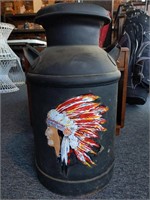 Milk Can with Native American Applique 12" x 24"